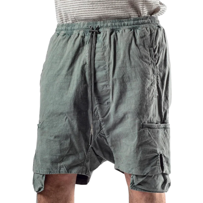 Men's Fashion Solid Multi-pocket Elastic Waist Casual Shorts MTA1335E7Z