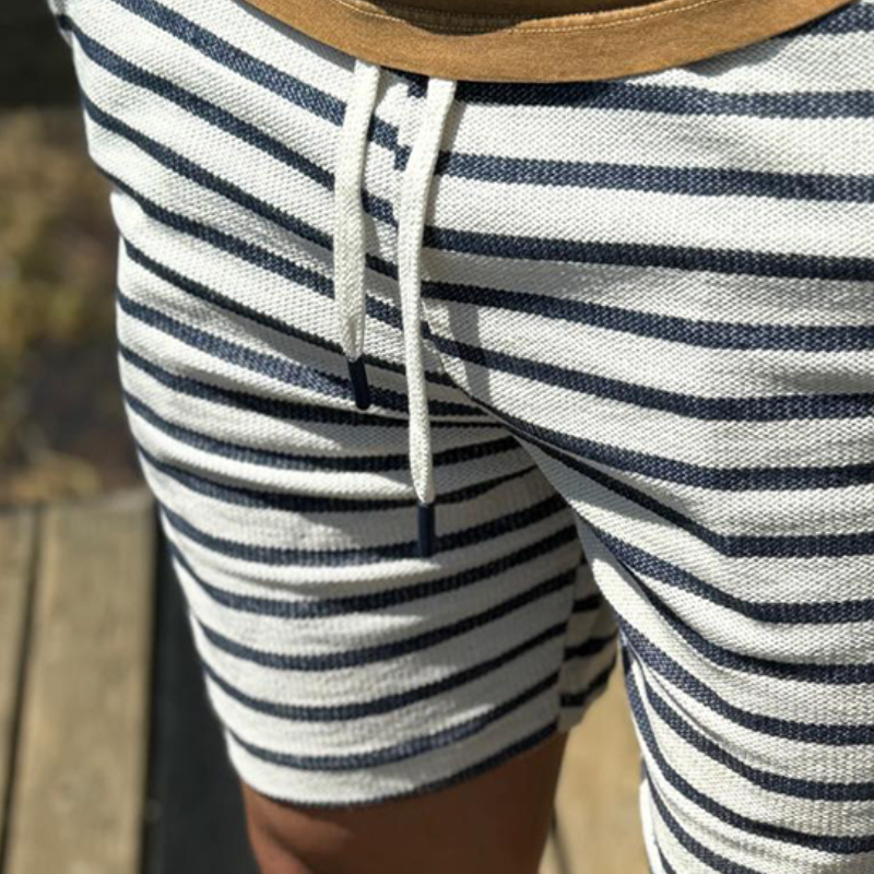 Men's Retro Casual Street Fashion Handsome Striped Shorts MTA2188E0TO