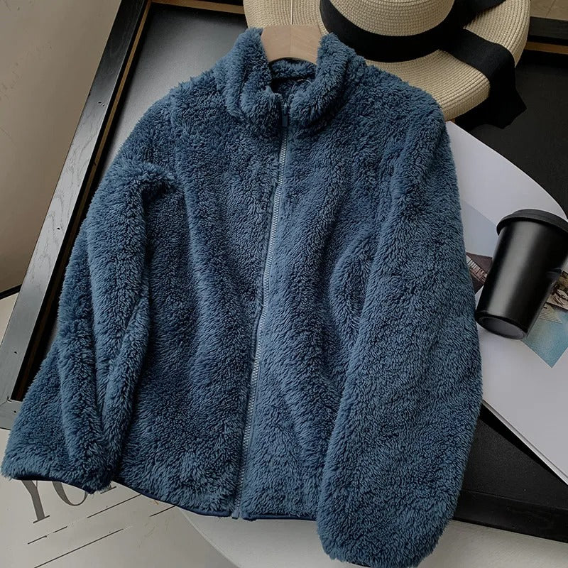 Freya - Cozy Teddy Coat With Zipper