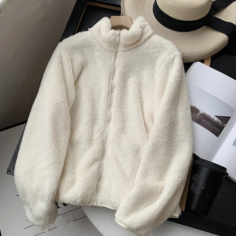 Freya - Cozy Teddy Coat With Zipper