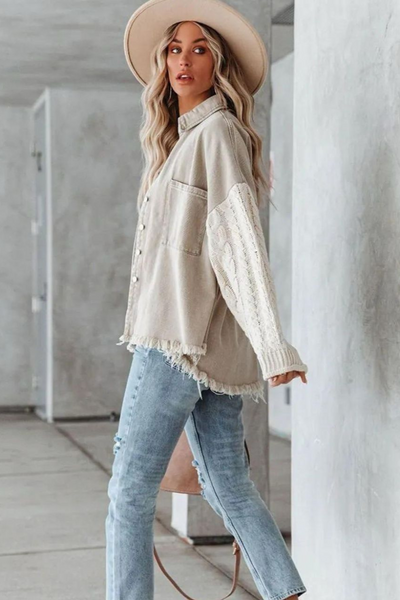 Orlie - Denim Knit Shacket