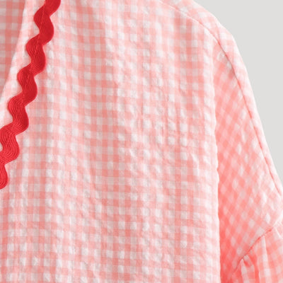 Ingrid - Gingham tie-front heart cardigan