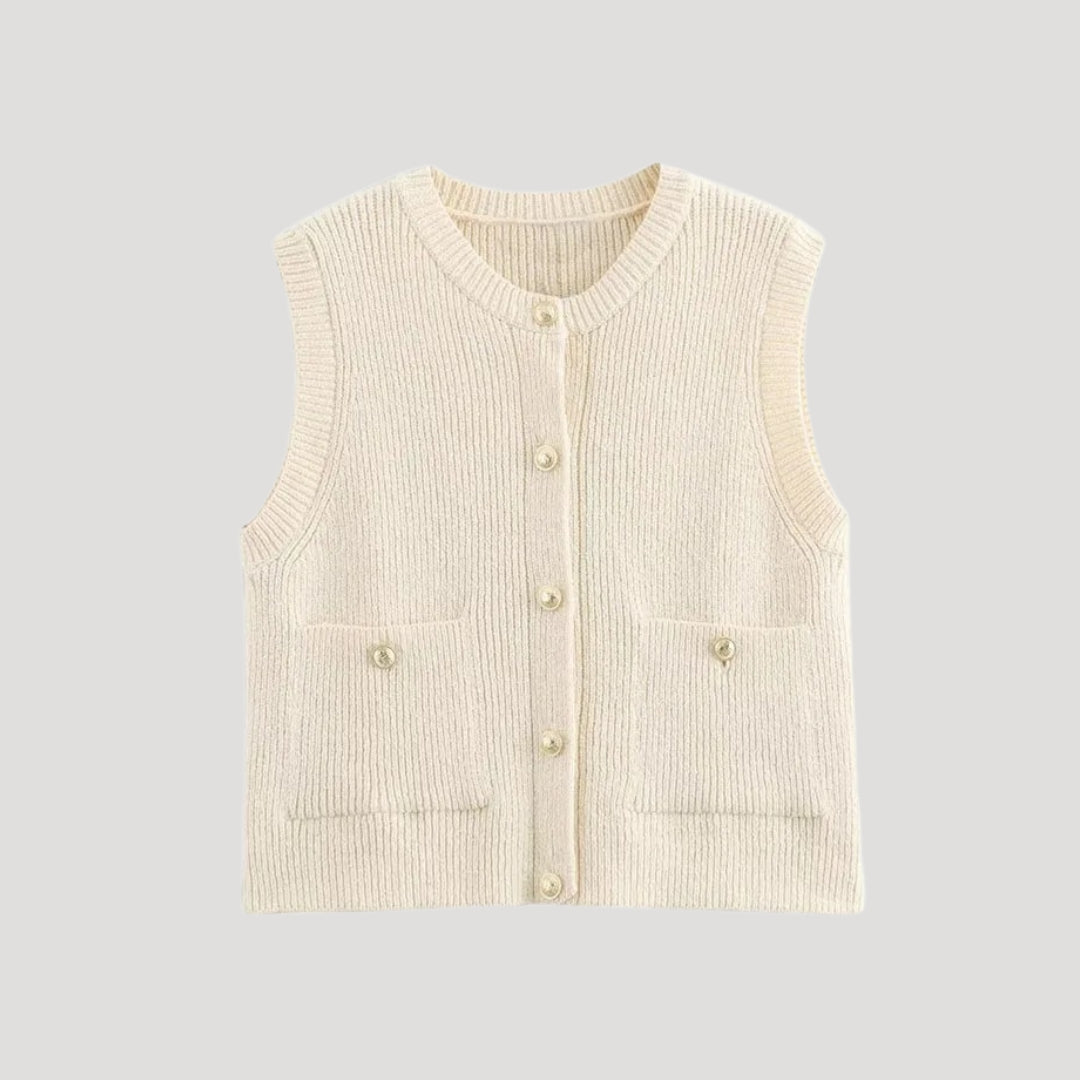 Nevaeh- Knit sleeveless cardigan