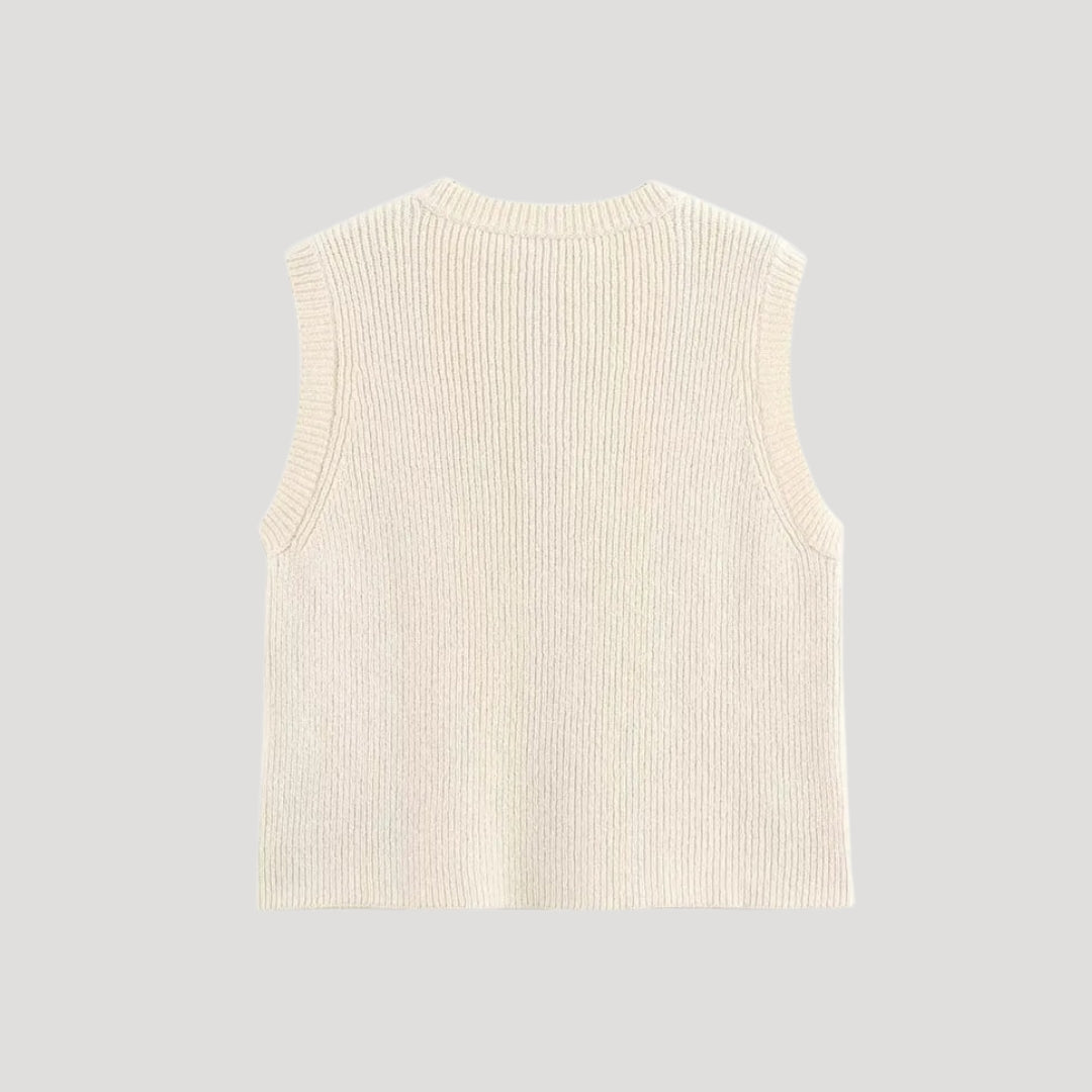 Nevaeh- Knit sleeveless cardigan