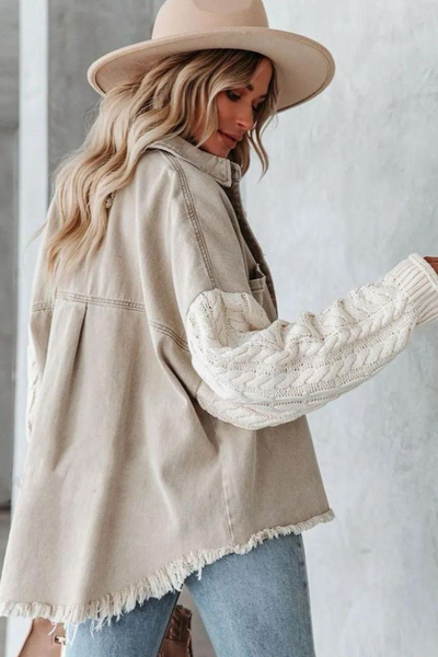 Orlie - Denim Knit Shacket