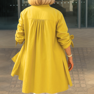 Eliza - Solid Shirt Blouse with Tie Sleeves