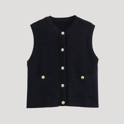 Nevaeh- Knit sleeveless cardigan