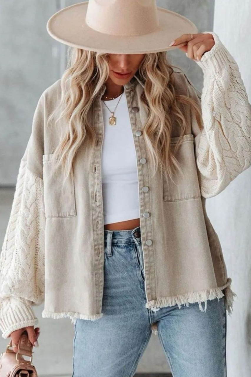 Orlie - Denim Knit Shacket