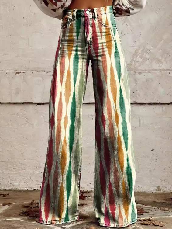 Diana | Natural Earth Ripples Fluid Pants