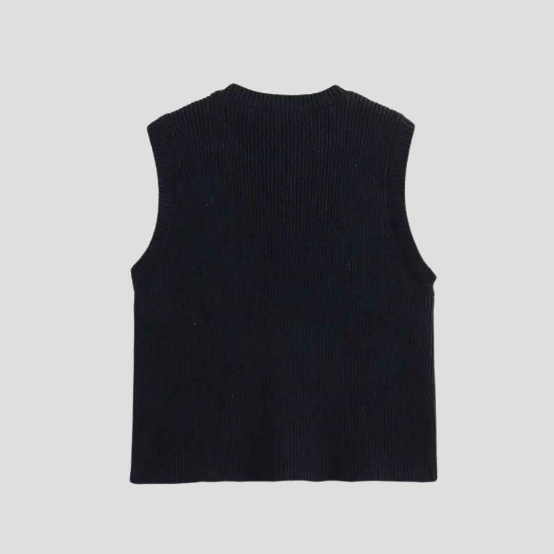 Nevaeh- Knit sleeveless cardigan