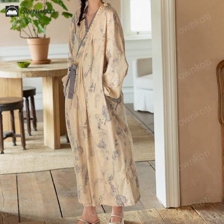 Kalina - Ink Style Pure Cotton Soft Nightdress