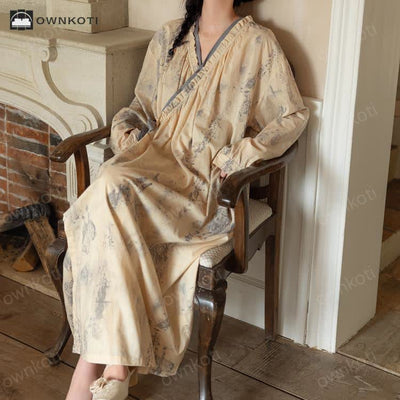 Kalina - Ink Style Pure Cotton Soft Nightdress