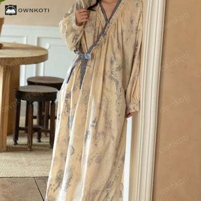 Kalina - Ink Style Pure Cotton Soft Nightdress