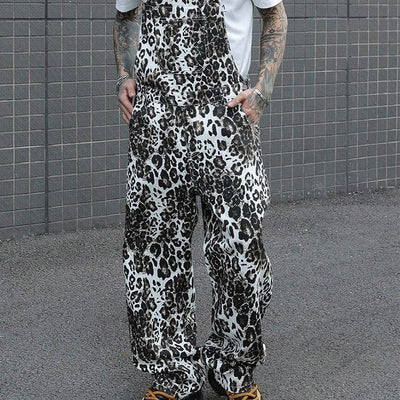 Men's Leopard Print Multi-Pocket Jumpsuit  MTA2876C3X