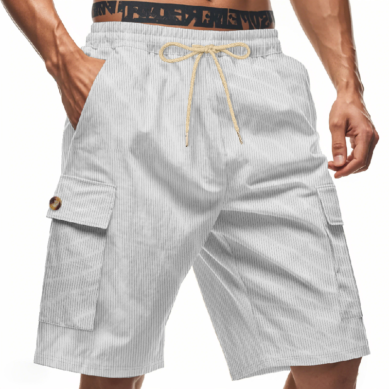 Men's Casual Striped Texture Casual Shorts MTA0712D1X