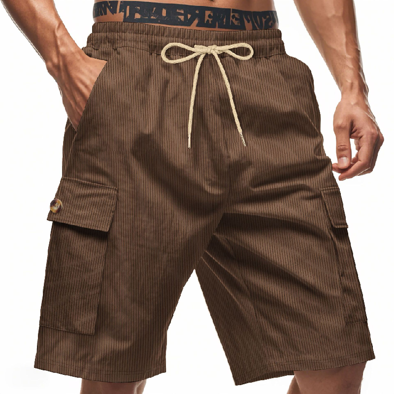 Men's Casual Striped Texture Casual Shorts MTA0712D1X