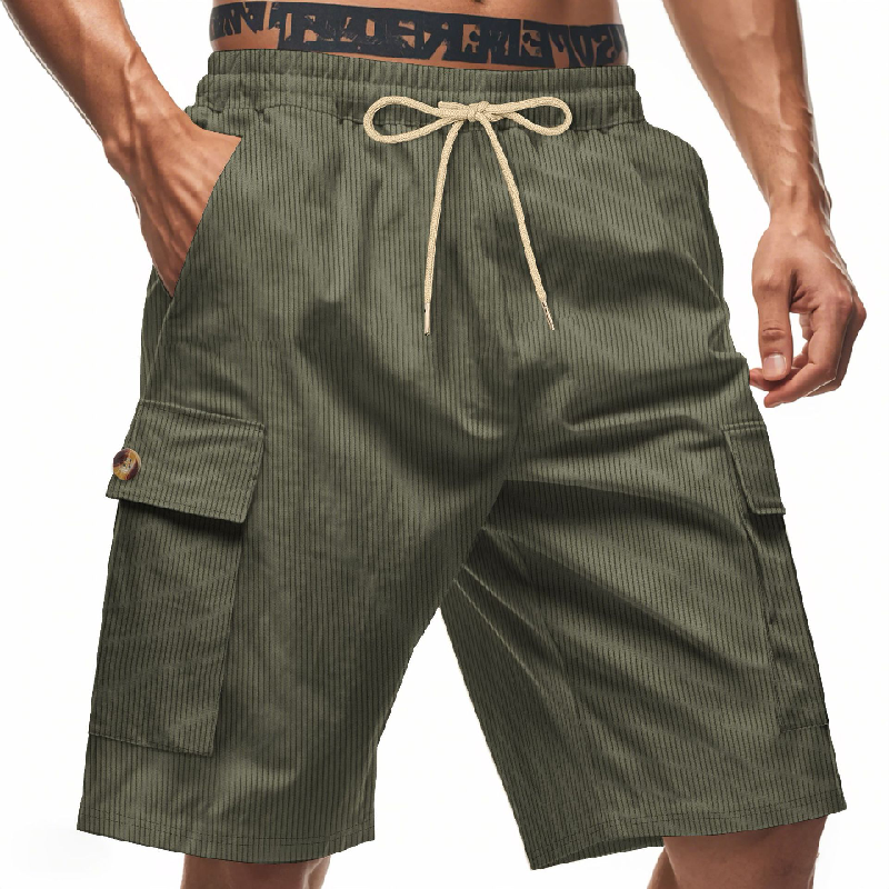 Men's Casual Striped Texture Casual Shorts MTA0712D1X