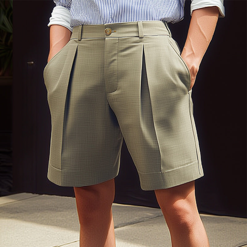 Men's Summer Basic Pleated Suit Shorts MTA1053D8U