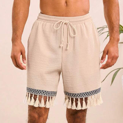 Men's Cotton and Linen Elastic Waist Casual Shorts MTA1050D0X