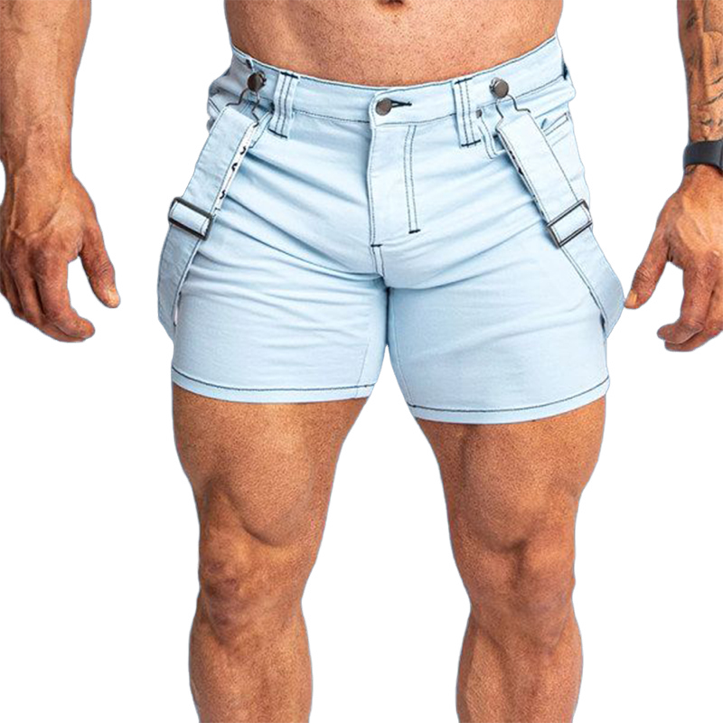 Men's Casual Solid Color Bib Shorts MTA1027D2X