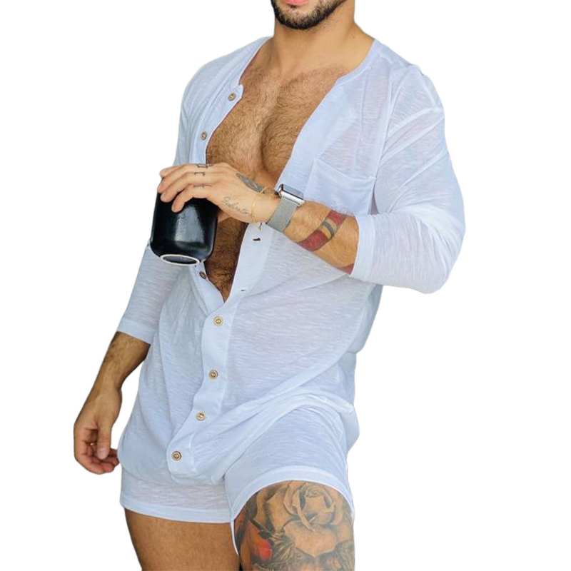Men's Casual Loose Solid Color Jumpsuit MTA1039D0X