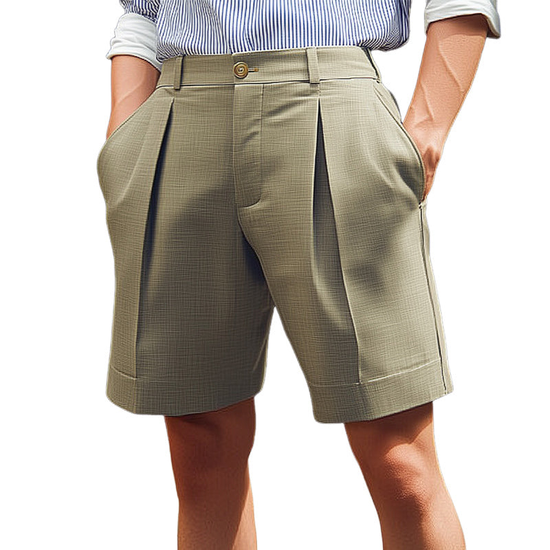Men's Summer Basic Pleated Suit Shorts MTA1053D8U
