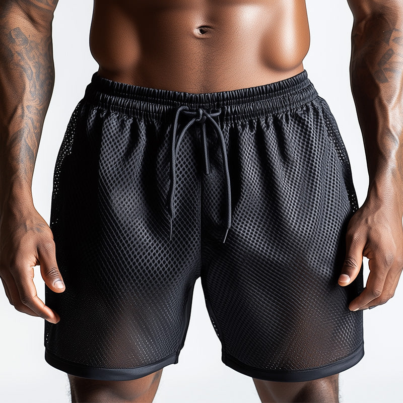 Men's Spring Fashion Mesh Fabric Breathable Beach Shorts MTA1270D6P