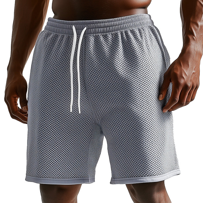 Men's Spring Fashion Solid Color Mesh Fabric Breathable Beach Shorts MTA1250D4P