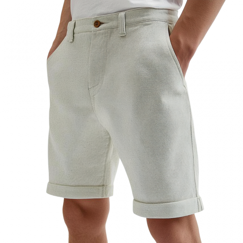 Men's Casual Breathable Comfortable Cotton Twill Slim Shorts MTA1105D5M