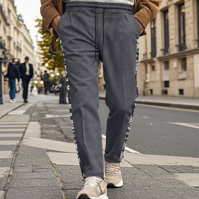 Men's Contrast Corduroy Casual Pants MTA1415D3X