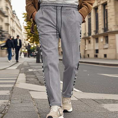 Men's Contrast Corduroy Casual Pants MTA1415D3X