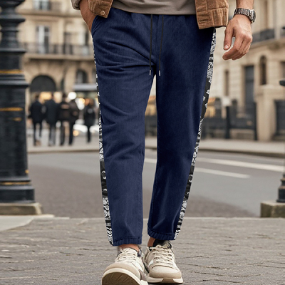 Men's Contrast Corduroy Casual Pants MTA1415D3X