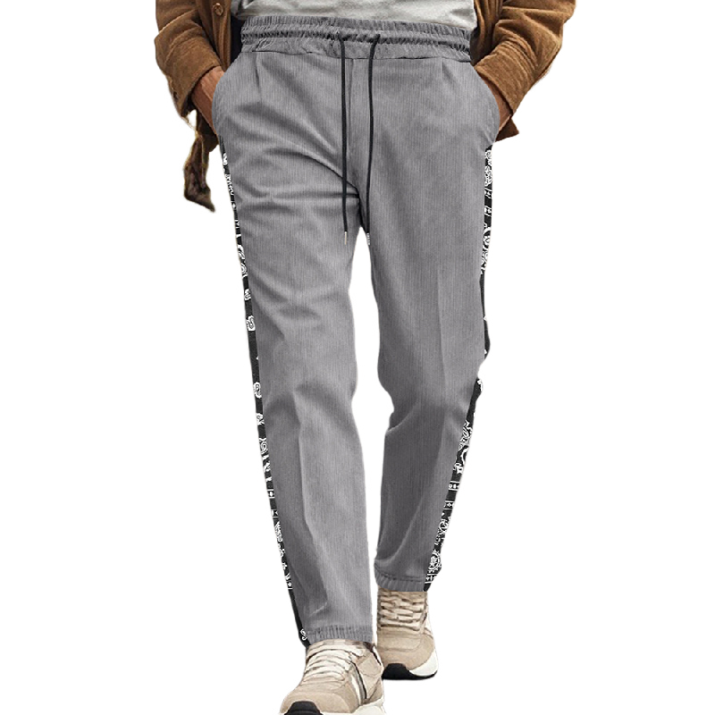 Men's Contrast Corduroy Casual Pants MTA1415D3X