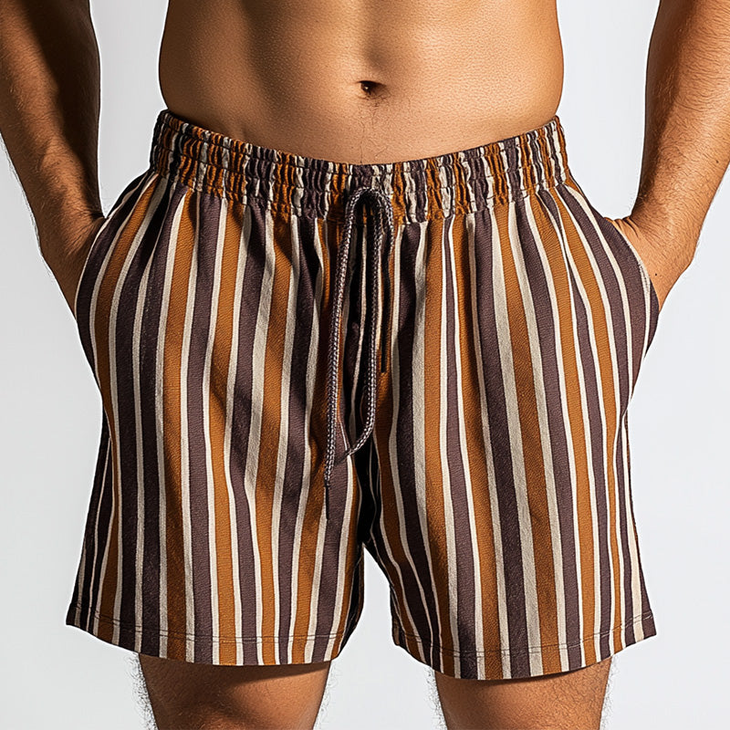 Men's Summer Fashion Cotton and Linen Printed Casual Sports Shorts MTA1773D1P