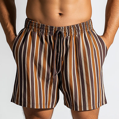 Men's Summer Fashion Cotton and Linen Printed Casual Sports Shorts MTA1773D1P