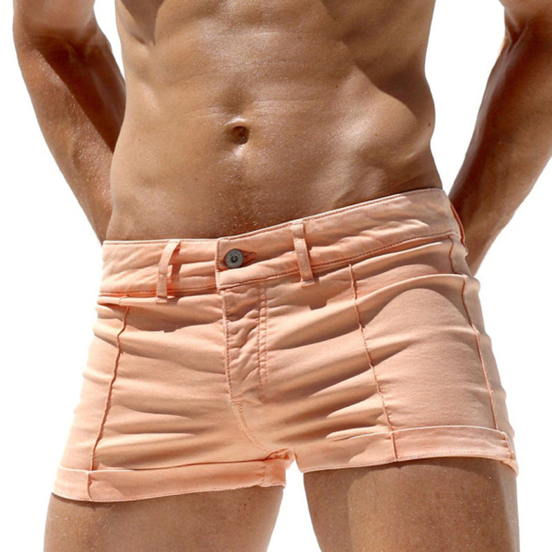 Men's Summer Basic Solid Color Slim-fit Shorts MTA1776D0U