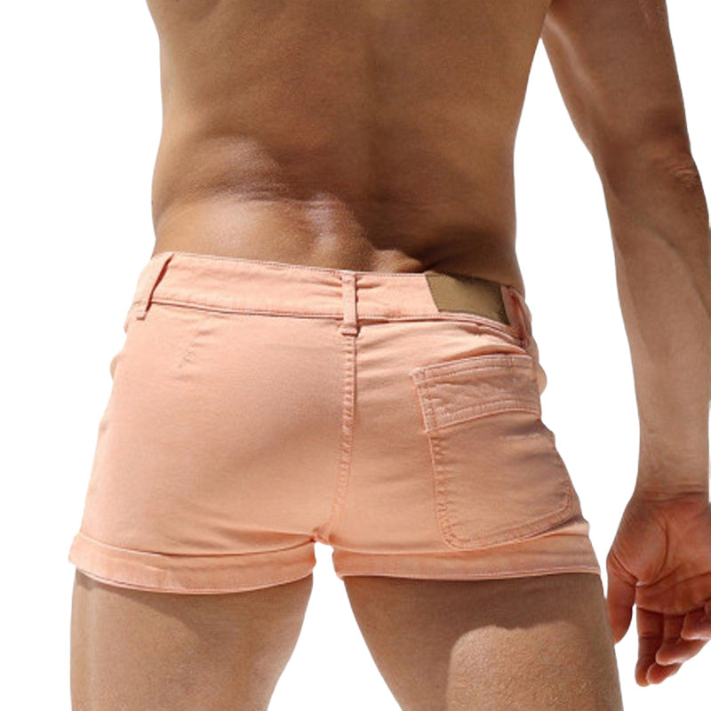 Men's Summer Basic Solid Color Slim-fit Shorts MTA1776D0U