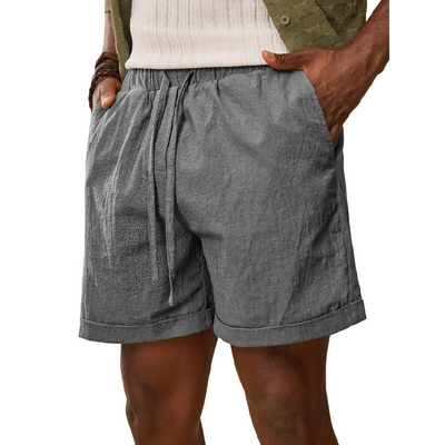 Men's Casual Cotton Blend Elastic Waist Drawstring Loose Shorts MTA1729D3M