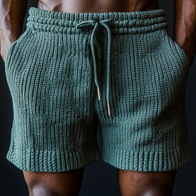 Men's Casual Drawstring Elastic Waist Soft Slim Fit Knit Shorts  MTA1788D7M