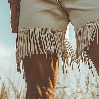 【24-hour shipping out】Men's Summer Western Denim Style Fringe Shorts MTA2250D8U