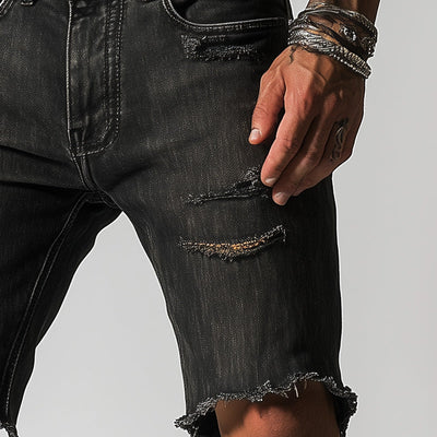 Men's Summer Fashion Retro Slim Ripped Denim Shorts MTA2269D4P