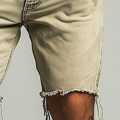 Men's Summer Fashion Slim Raw Edge Pocket Denim Shorts MTA2358D6P