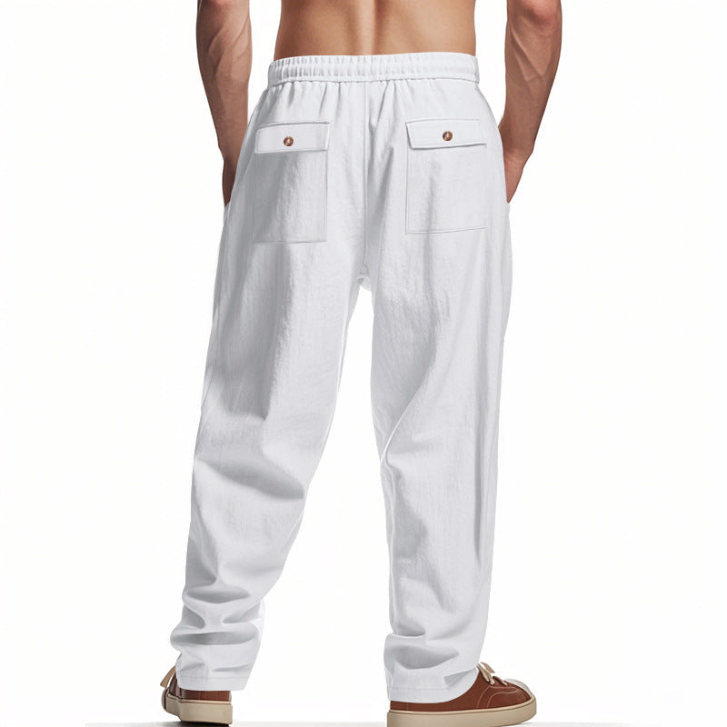 Men's Summer Loose Solid Color Casual Pants MTA2100D5X