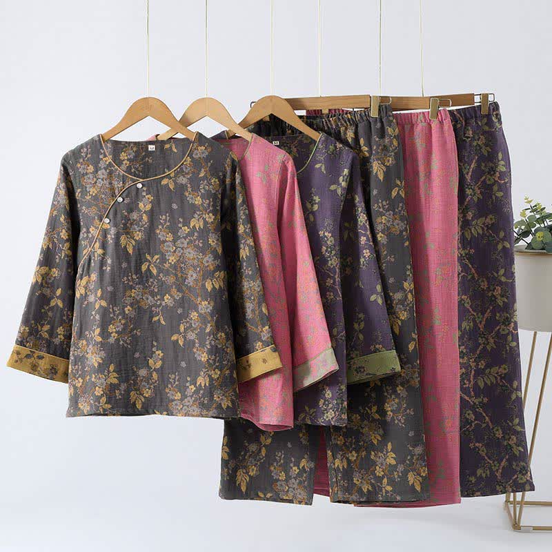 Callie - Jacquard Vintage Pure Cotton Loungewear Set