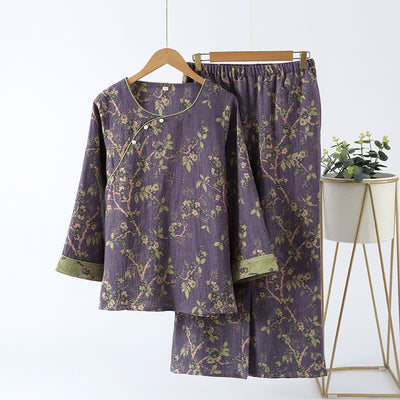 Callie - Jacquard Vintage Pure Cotton Loungewear Set