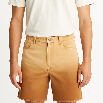 Men's Summer Fashion Retro Style Gradient Denim Shorts MTA1608E9P