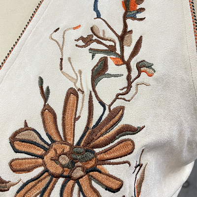 【24-hour shipping out】Men's Retro Western Cowboy Tassel Stitching Denim Long Sleeve Shirt 10742814U