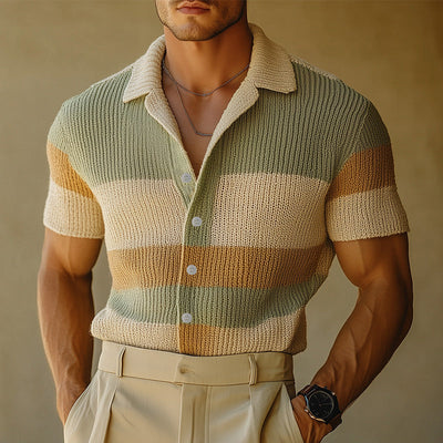 【24-hour shipping out】Men's Spring Fashion Simple Woven Slim Short Sleeve Shirt MTA0885D0P