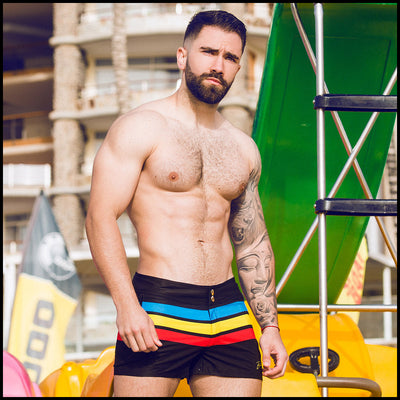 BIONIC STRIPES - Beach Shorts