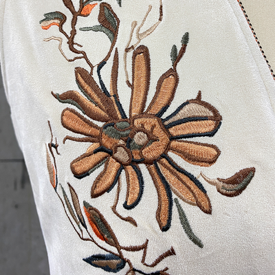 【24-hour shipping out】Men's Retro Western Cowboy Tassel Stitching Denim Long Sleeve Shirt 10742814U